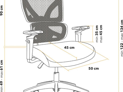 Ergonomická kancelářská židle Delta - Šedá