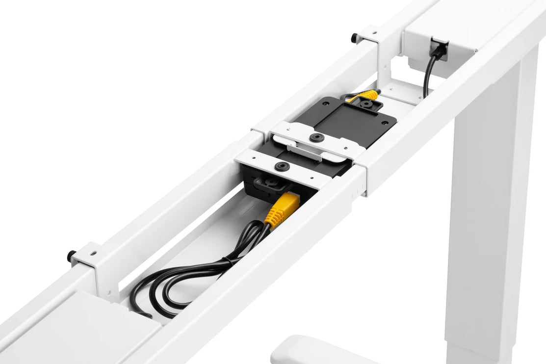 Výškově nastavitelná podnož– elektrická s LED panelem - Bílá