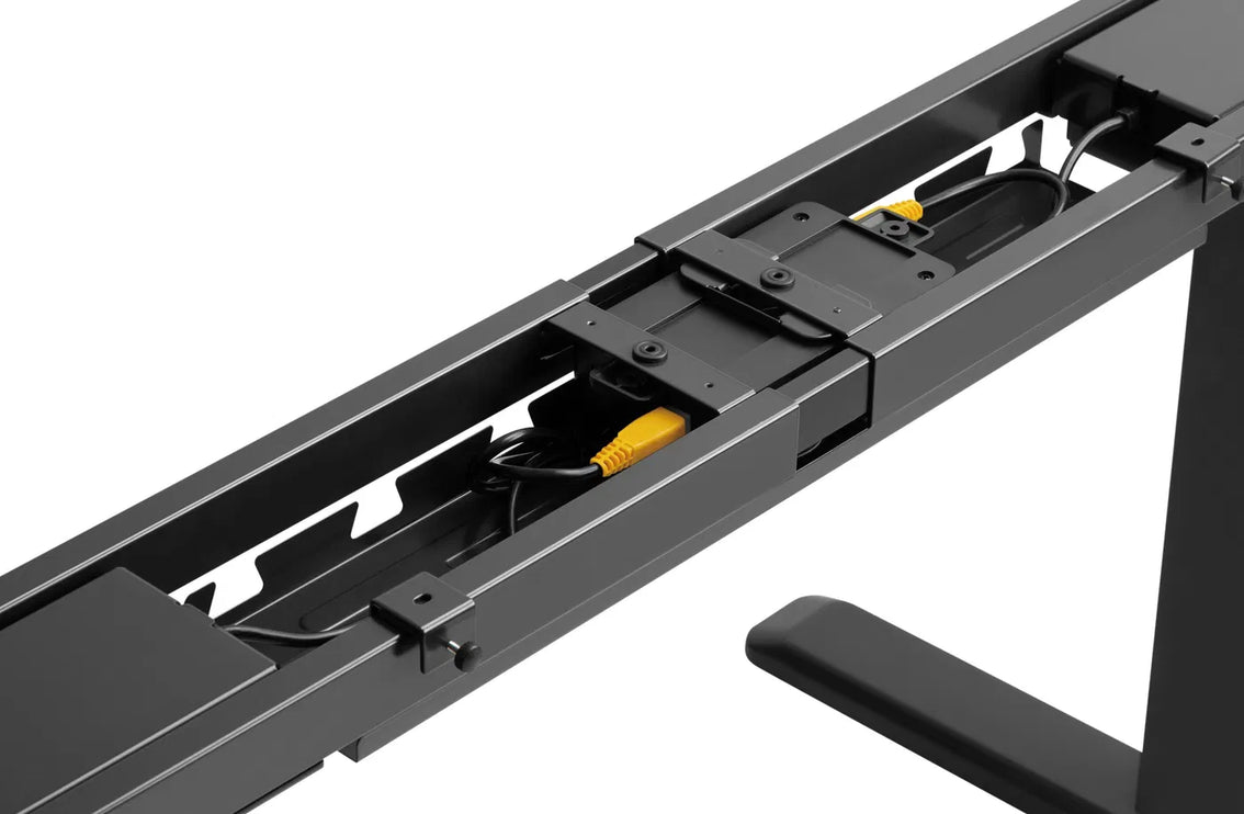 Výškově nastavitelná podnož– elektrická s LED panelem - Černá