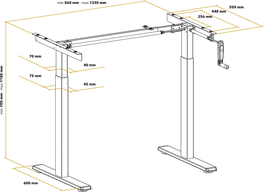 Výškově nastavitelná podnož - manuální - Bílá
