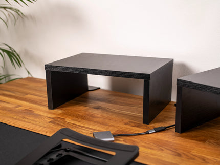 Dřevěný podstavec pod monitor - černý