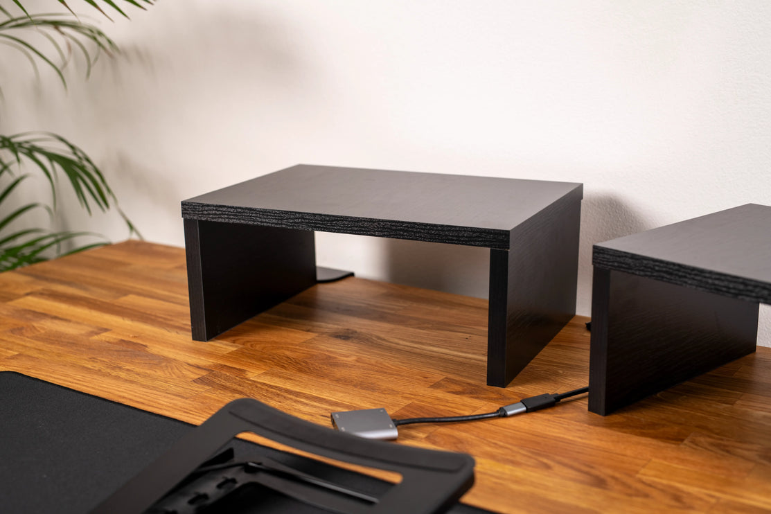 Dřevěný podstavec pod monitor - černý