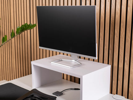 Dřevěný podstavec pod monitor - Bílý
