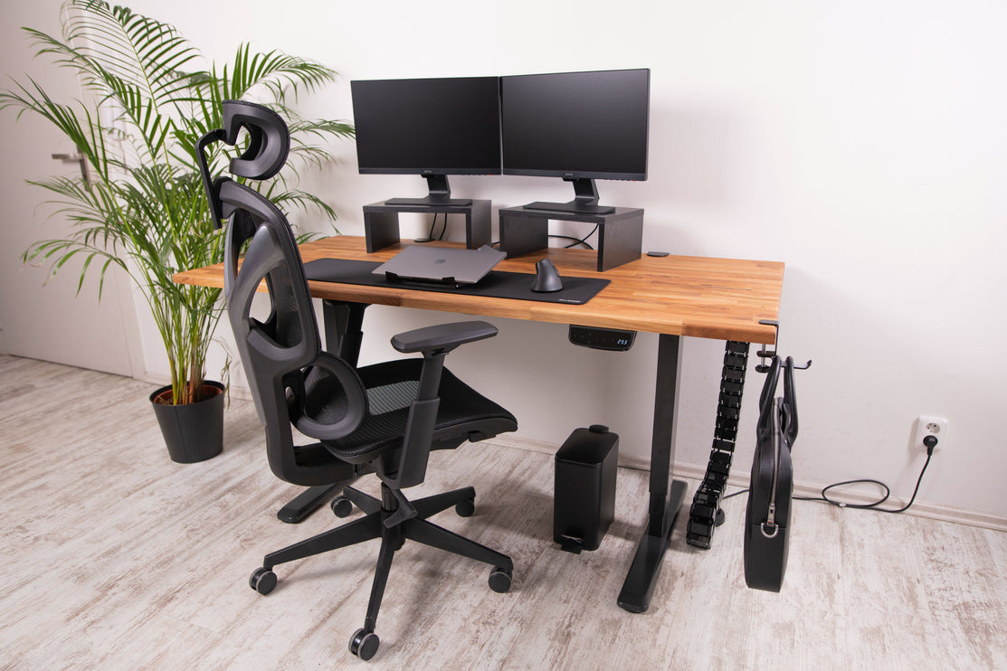 Dřevěný podstavec pod monitor - černý