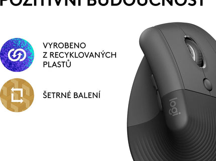 Ergonomická vertikální myš Logitech Lift - Šedá
