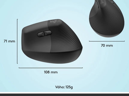 Ergonomická vertikální myš Logitech Lift - Šedá