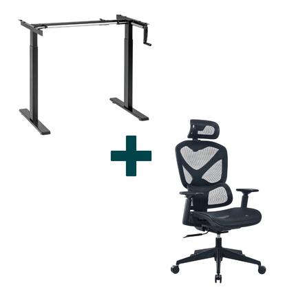Manuální zvedací stůl + ergonomické křeslo