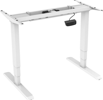 Výškově nastavitelný stůl – elektrický s LED panelem - Bílý